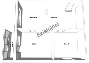 2-izbový byt s lodžiou, ul. Mládeže, PP,začatá rekonštrukcia - 5