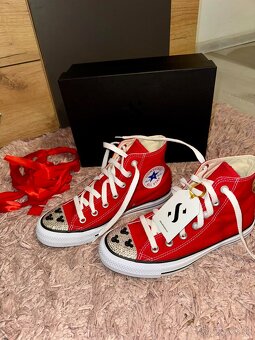 converse mickey mouse shoozers crystals red tenisky - 5