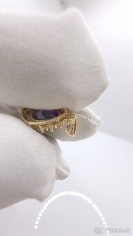 Zlatý náhrdelník s fialovym kamenom - 5