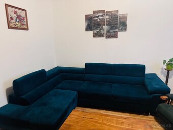 Rozkladací gauč, tyrkysová farba - 5