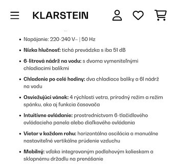 Ochladzovač vzduchu Klarstein - 5