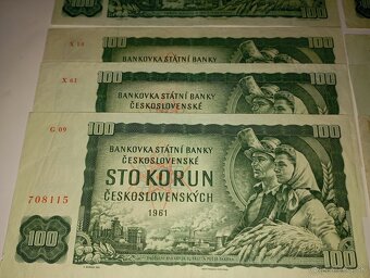 BANKOVKY 100 KČS, 1961, VŠECHNY VYDANÉ SÉRIE - 5