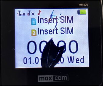 USB micro nabijacka + telefon Maxcom MM426 poskodeny display - 5