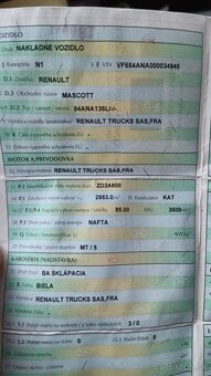 Renault mascott trojstranný sklapac do 3,5 t - 5