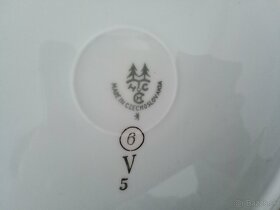 Starý, porcelánový servírovací talíř salátová mísa - 5