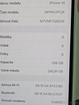 Predám Iphone 14, White 256GB 87% 🔋 - 5
