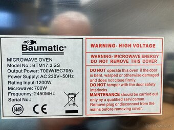 Mikrovlnná rúra BAUMATIC - 5