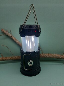 Kempingová solárna závesná lampa nabíjateľná +efekt plameňa - 5