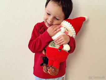 Vianočná háčkovaná hračka plyšový Santa Claus - 5