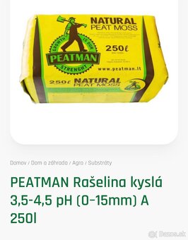 Rašelina, neutrálna rašelina 250l - 5