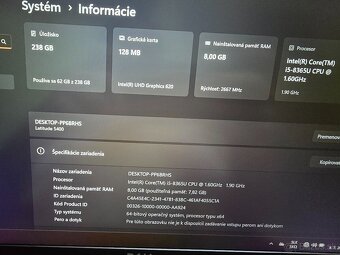 Dell Latitude 5400 s procesorom i5 8gb ram a 256gb ssd disko - 5