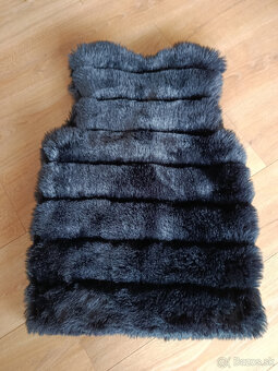 Kožušinová vesta čierna, UNI - 5