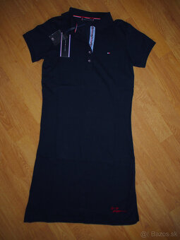 Tommy Hilfiger dámske tmavomodré/čierne polo šaty - 5