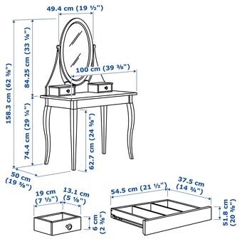 Toaletný stolík hemnes ikea - 5