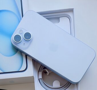 iPhone 15 Blue BATERIE 100% TOP - 5