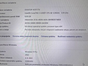 Mini počítač Dell.Intel i3-6100T 2x3,20GHz.240G SSD.8gb ram - 5