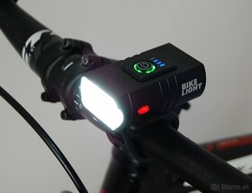 Super LED SET svetlá na bicykel 1000LM, 12 režimov, USB - 5
