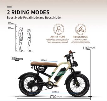 🚨 Predám nový elektrický moped elektrobicykel Onesport W66 - 5