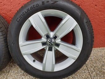 Alu disky VW 5x112 R17 + Letné pneu 215/55 R17 - 5
