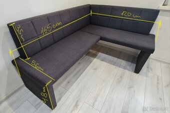 Rozkladací kuchynský stôl z masívu a rohová lavica - 5