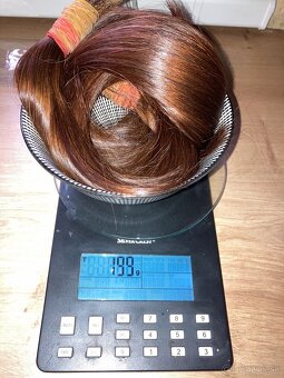 Predám ľudské vlasy medena farba 199g 52 cm - 5