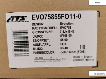 Ford Galaxy, S-Max alu disky 7,5J R18 5x108 ET55 1244 - 5