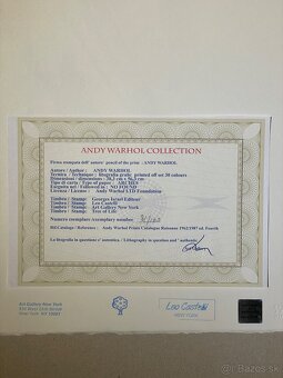 Andy Warhol " Banana" Limitovaná edícia_Certifikát - 5