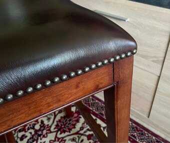 CHESTERFIELD kožená stolička koža / drevo masív buk - 5