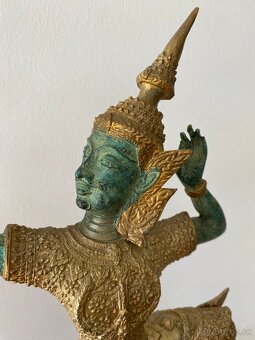 THAJSKÁ BRONZOVÁ SOCHA KRÁĽ RAMA 46cm - 5