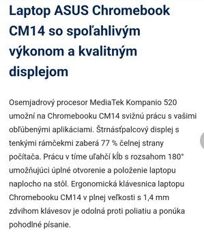 Predam notebook Asus Chromebook, nepouzivany, v krabici. - 5