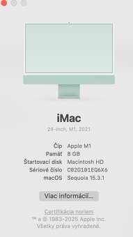 iMac24 M1 zelený, 8GB, 256GB, Green, SK + 1TB SSD disk - 5