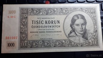 Predám 1000korun československo 1945 séria 10C - 5
