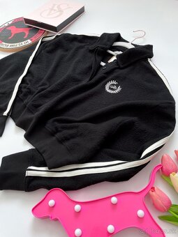 Victoria’s Secret PINK čierna crop mikina - 5