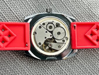 Československé Retro Vintage Mechanické hodinky PRIM Modré - 5