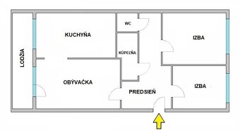 3-izbový byt, 70 m2, lodžia (7.p/7), Košice Vojenská - 5