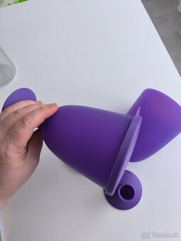 2set fialové Tupperware poháriky na stopke - skladacie - 5