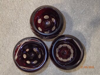 Rubínové sklo poháre cca 9cm - 5