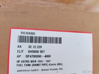 Palivová nádrž Opel Astra III - 5
