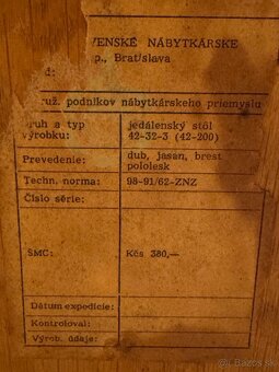 Vintage ROZKLADACÍ jedálenský stôl (1960s) – TOP stav - 5