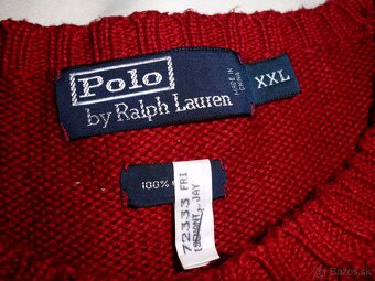 Ralph Lauren pánsky sveter tmavo červený 2XL - 5