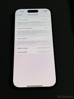Predám Apple iPhone 16 PRO 256GB Black Titan Stav Nového - 5