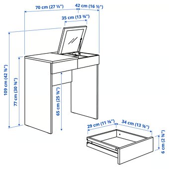 Predam toaletny stolik Ikea Brimnes 70x42 cm vyska 77 cm - 5