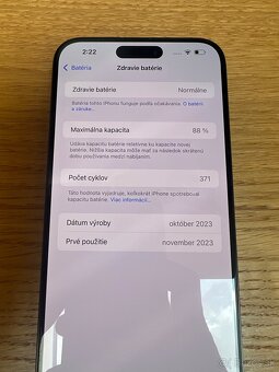 Predám iPhone 15 PRO MAX 256GB, TOP, ZARUKA SK, VOLNY - 5