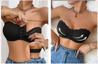 Čierna podprsenka bez ramienok - 5