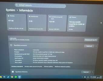Herný notebook ASUS TUF Dash F15 FX516PM – výborný stav - 5