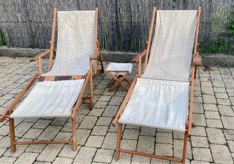 Retro vintage zahradne stolicky lehatka - 5