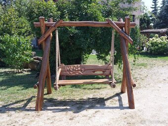 Drevená záhradná hojdačka. Dub. - 5