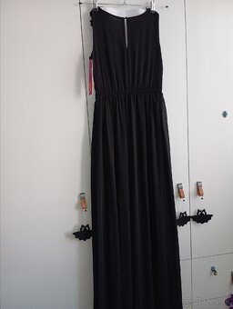 Čierne dlhé spoločenské šaty 36/170cm - 5