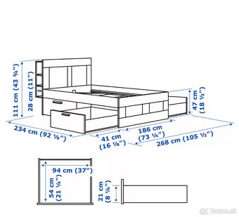 IKEA Brimnes rám postele s uloz/celo, 160x200 REZERVOVANÁ - 5