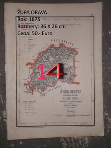 Staré mapy rok 1875-1945 rôzné regióny Slovenska - 5